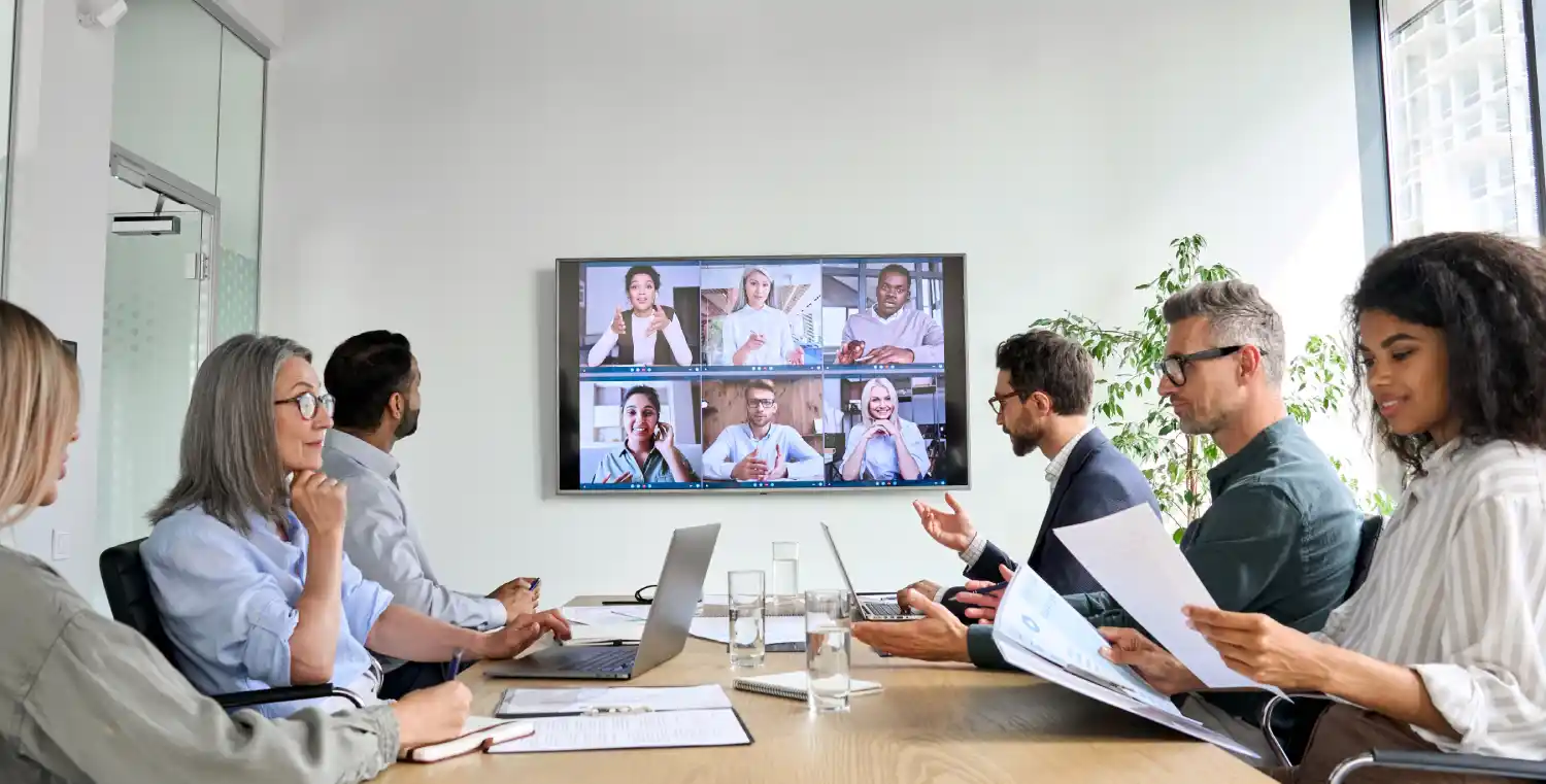 Online business team meeting