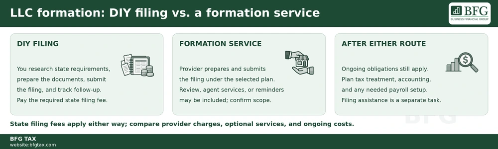 LLC Formation Services vs DIY Filing